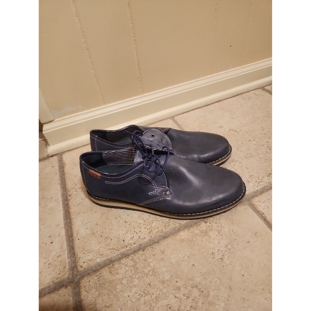 Pikolinos Women's Dark Blue Leather Lace-Up Oxford Shoes Size 41 US 10.5